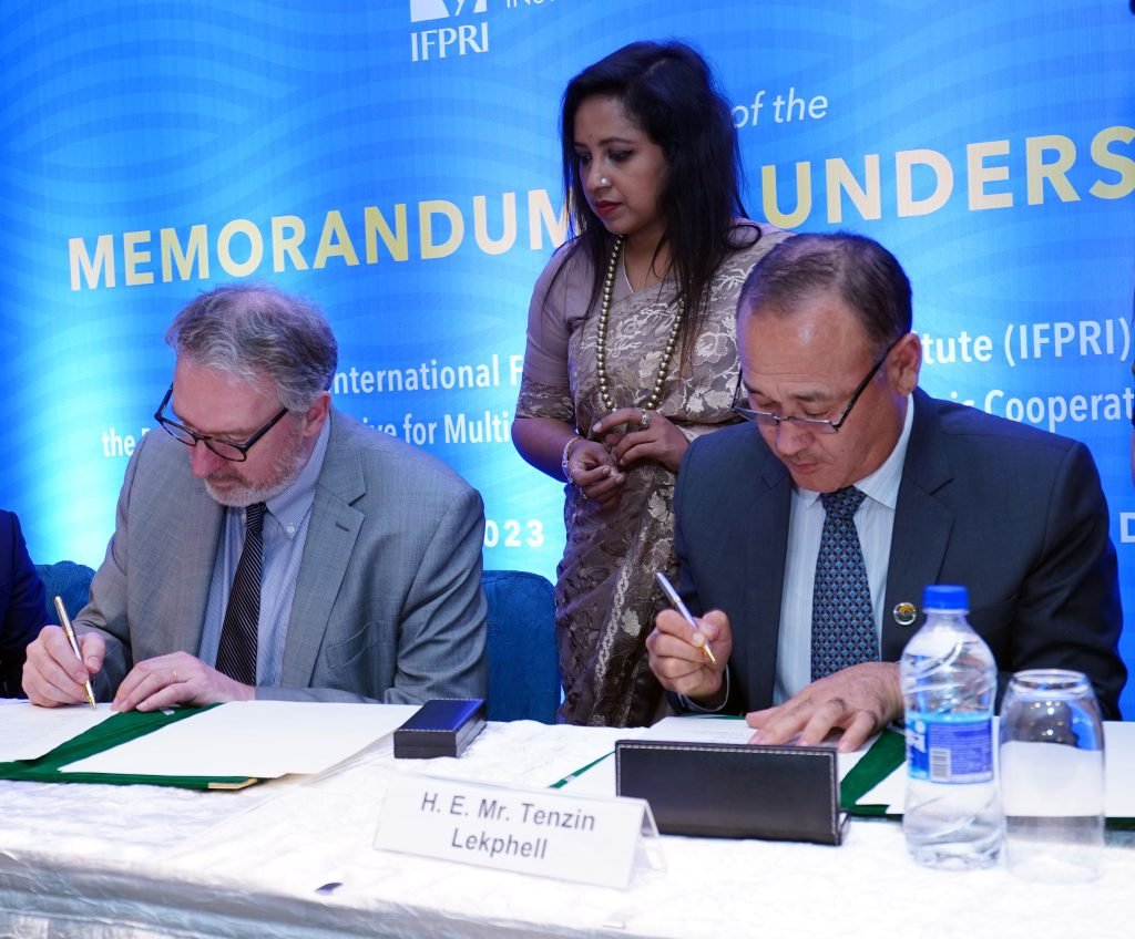 BIMSTEC Secretariat and IFPRI sign a Memorandum of Understanding to contribute to achieving sustainable and inclusive food, agricultural and trade transformation in the region